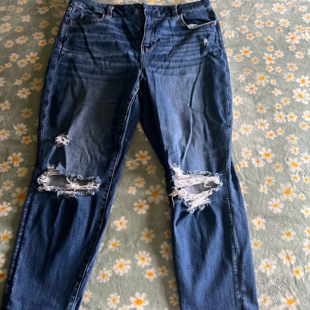 American Eagle Outfitters Ripped Blue Skinny Jeans